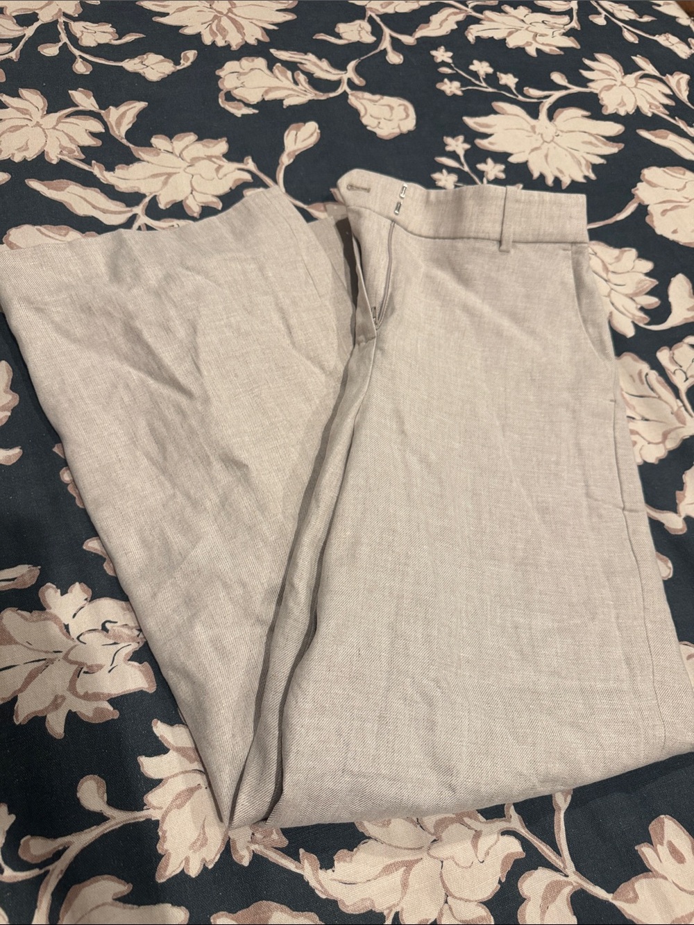 J. Crew Wide-Leg Pants in Light Taupe